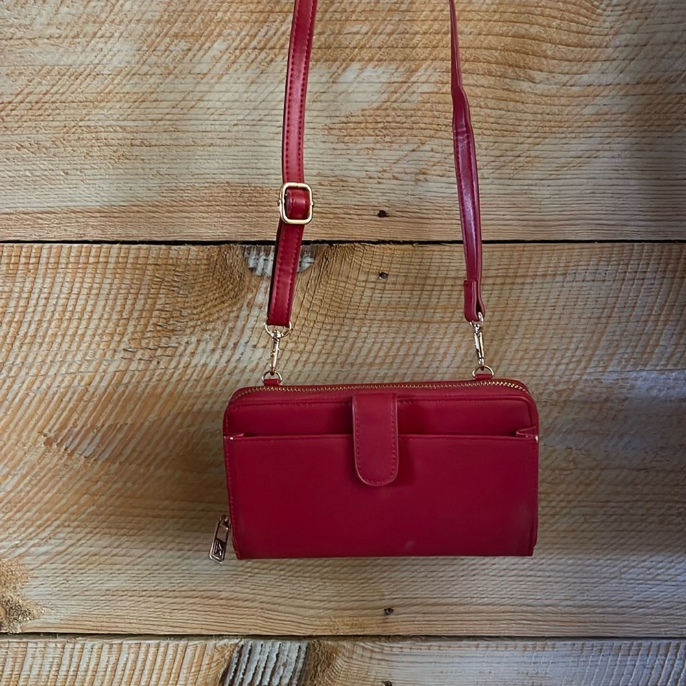 Karla Hanson Red clutch & cross over